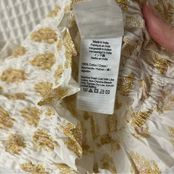 J. Crew Smocked Tube Top Gathered Floral Block Print Size Large - Picture 8 of 11